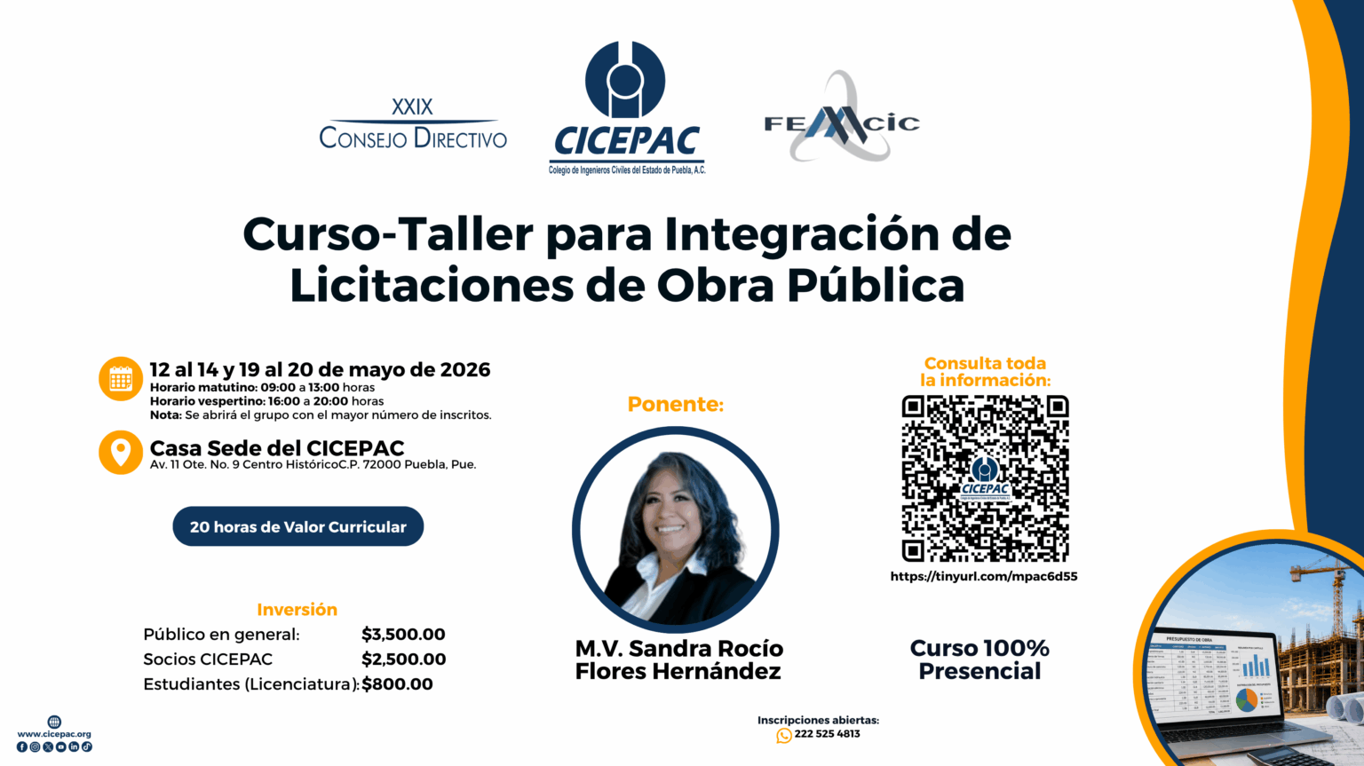 Curso-Taller para Integración de Licitaciones de Obra Pública